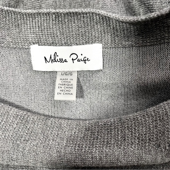Melissa Paige Women’s Large Heather Gray Crew Neck Dolman Sleeve Sweater NWOT - Picture 8 of 11
